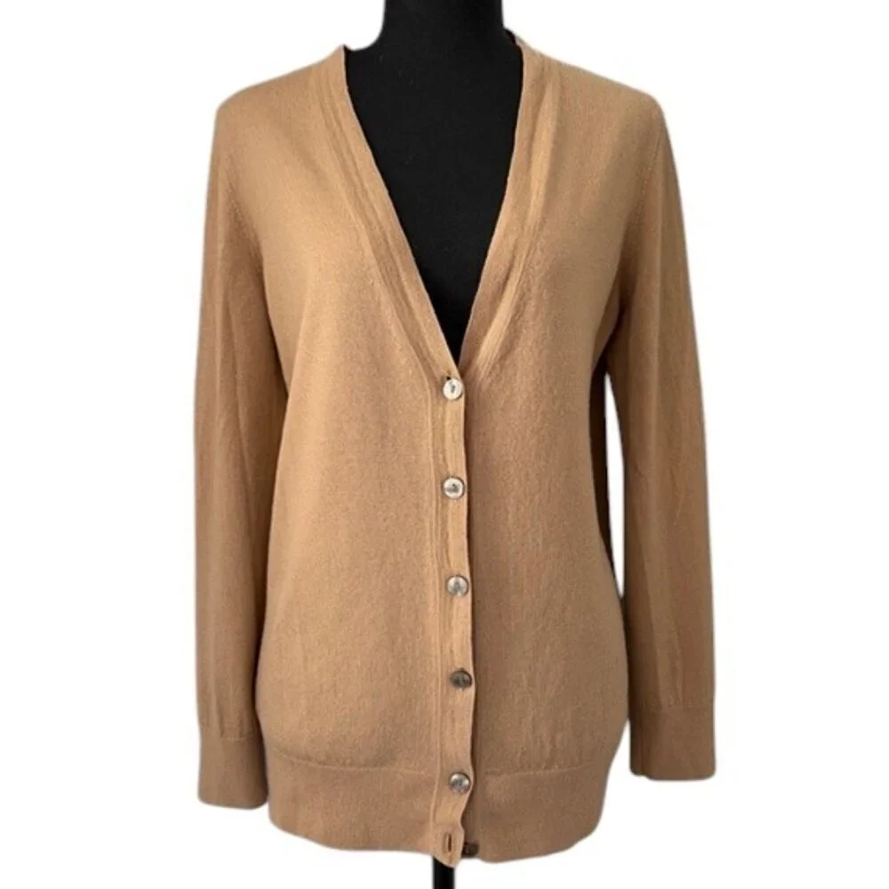 ANN TAYLOR Merino Wool Camel Cardigan Sweater XXL